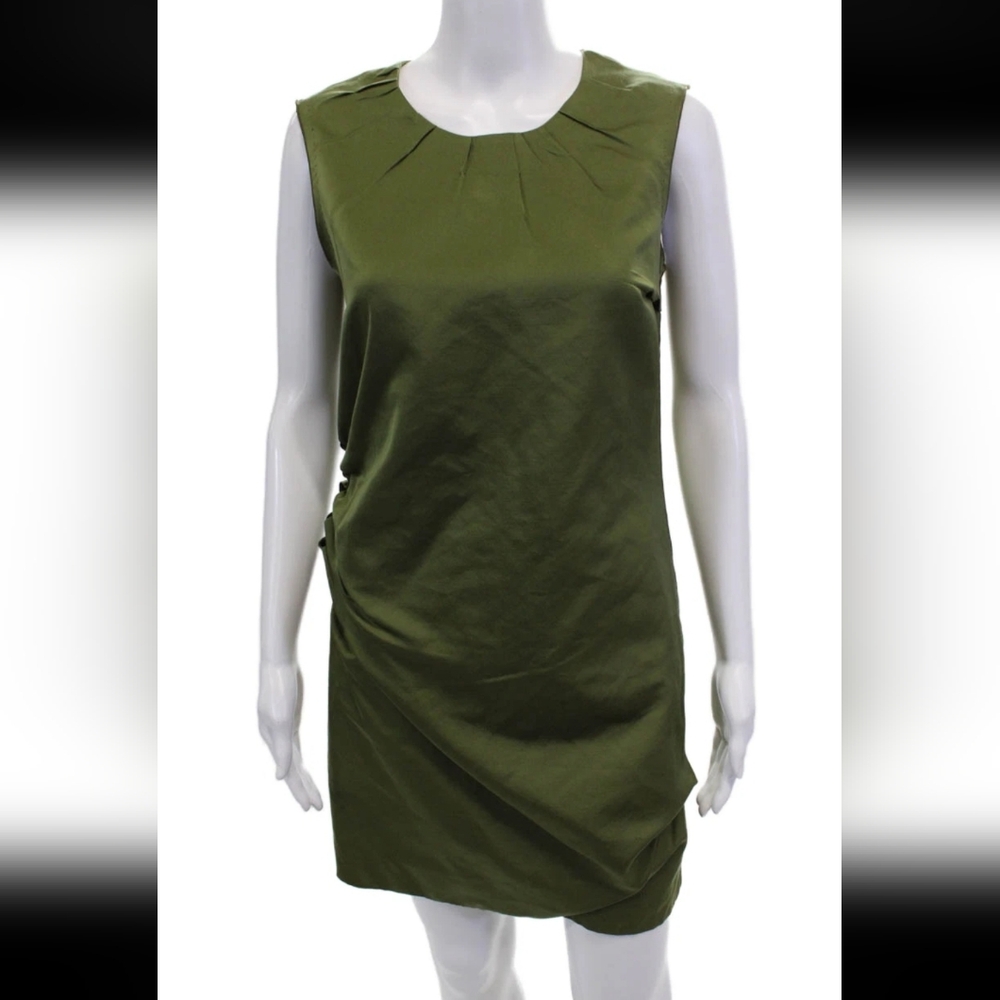 Marc Jacobs for Bergdorf Goodman Olive Wool and Silk Sleeveless Sheath SZ6